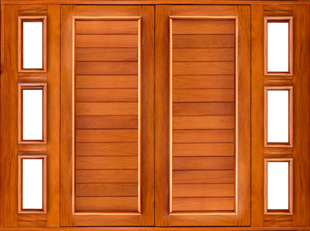 Janela clássica com detalhe horizontal sem almofadas