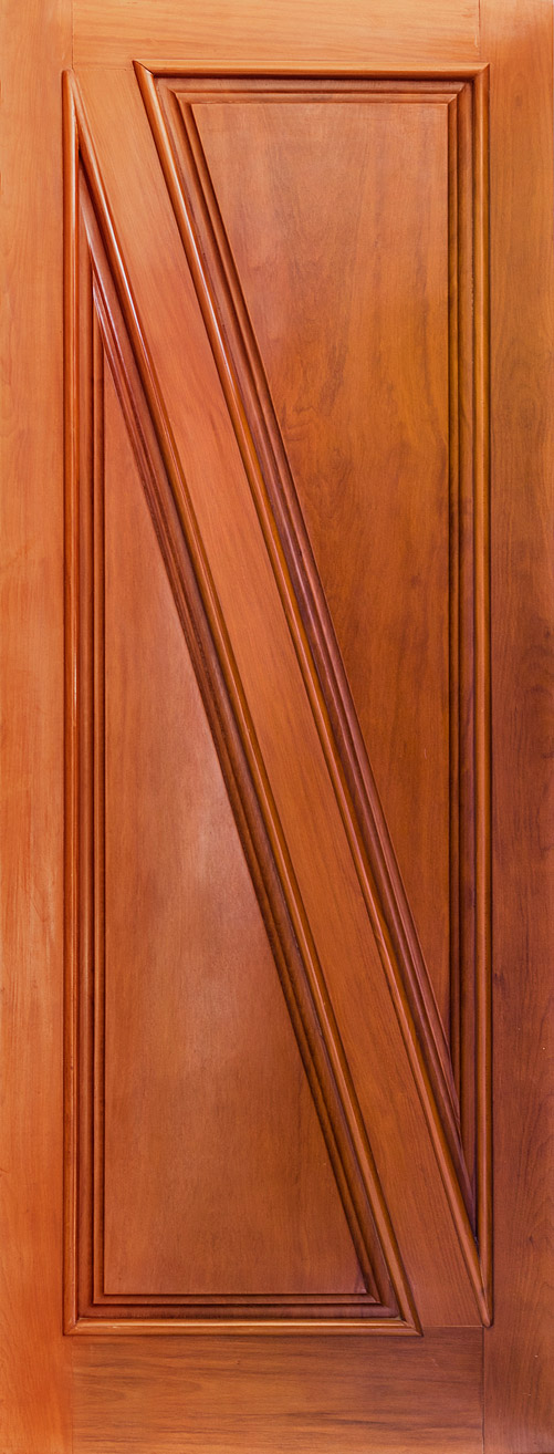 Porta traçado diagonal único com almofadas