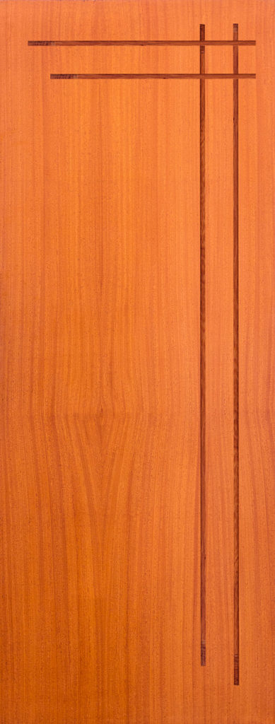Porta lisa semi sólida com detalhe assimétrico único