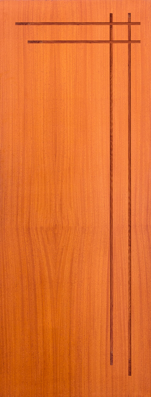 Porta lisa semi sólida com detalhe assimétrico único