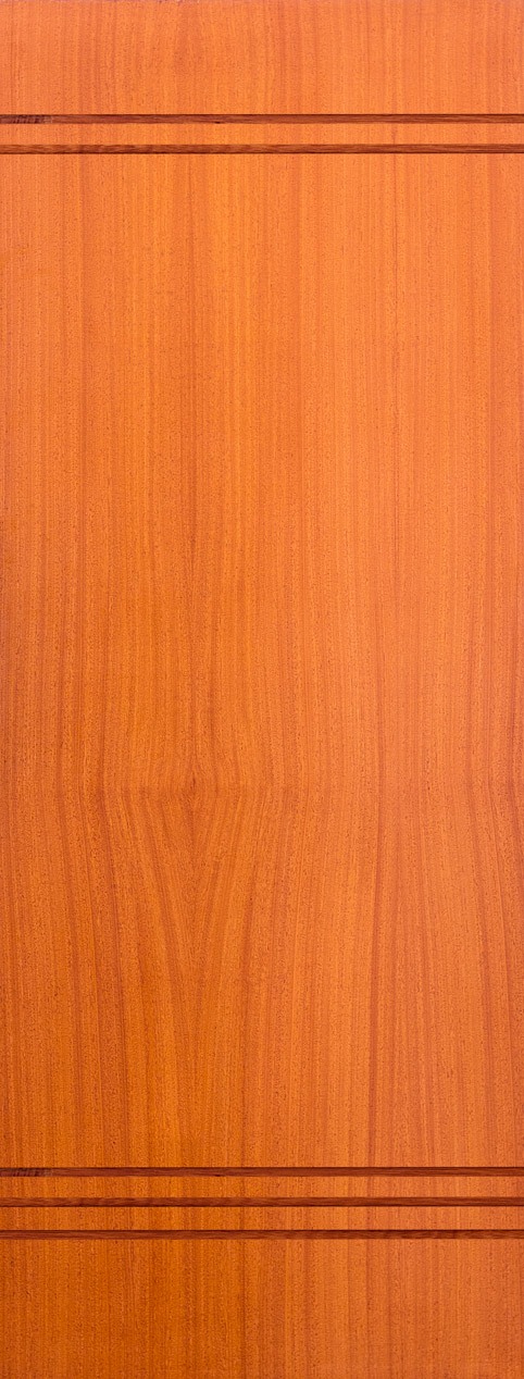 Porta lisa semi sólida com detalhes superiores e inferiores